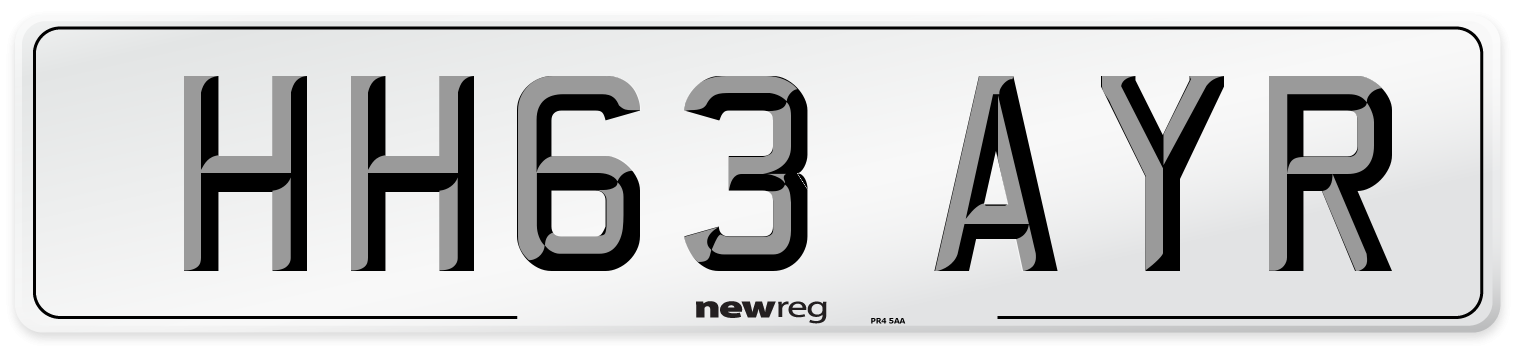 HH63 AYR Number Plate from New Reg